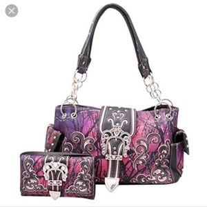 H & W Western Style Concealed Carry Camo Purse & W